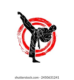 Vector people martial arts kick Taekwondo Karate Strike, Karate, Sport