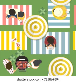 Vector of people outdoors activity holiday at the park
