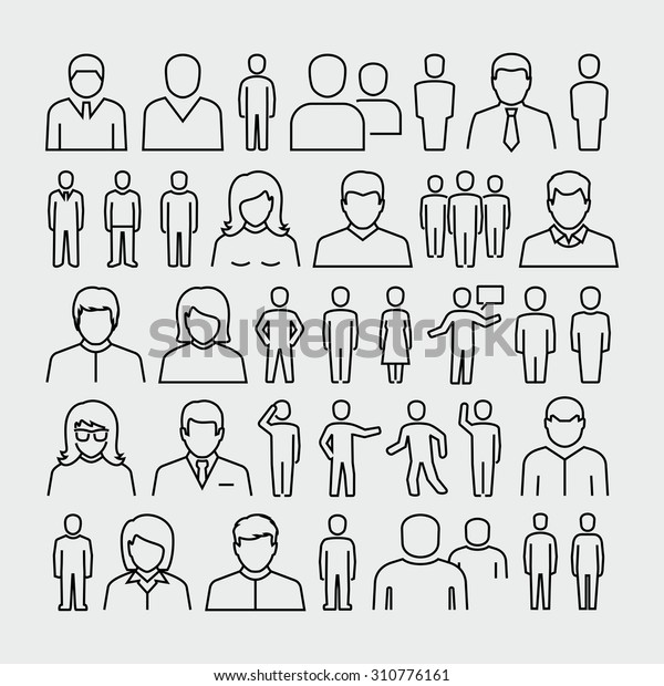 Vector people outline icons\
