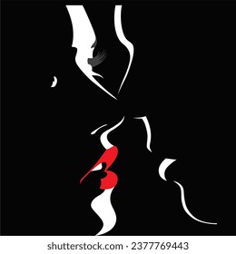 vector of people passionately making love, good for use as a design reference