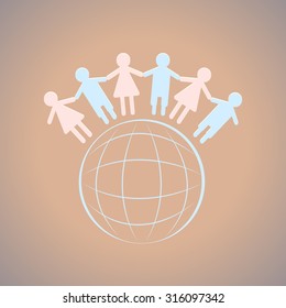 Vector people pictogram. Flat icon.  