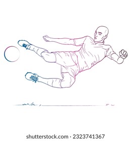 a vector of people playing soccer or football