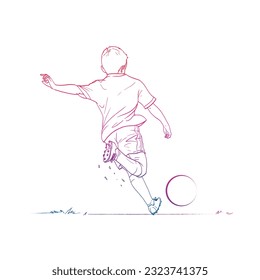 a vector of people playing soccer or football