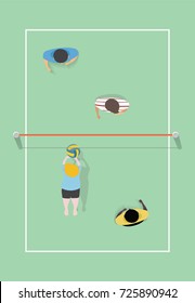 Vector de personas jugando voleibol 
