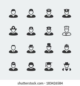 Vector people and professions mini icons set