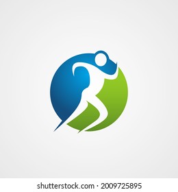 Vector People Running Sports Logo