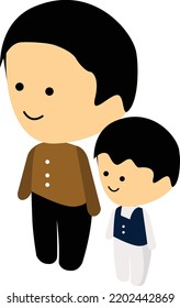 Vector People set: Cartoon Illustration of father and son. Used as your design needed