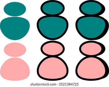 vector people set icons, man and woman, color