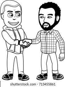Vector - People shaking hands vector illustration cartoon character