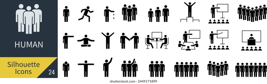 
Vector People Silhouette Icon Set