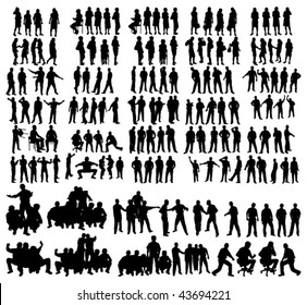 Vector people silhouettes