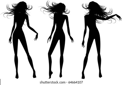 the vector people silhouettes set