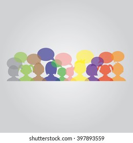 vector people with speech bubbles icon 