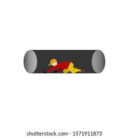 vector of people trapped in a hole