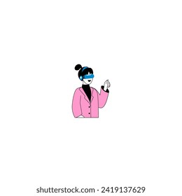 vector of people using VR technology