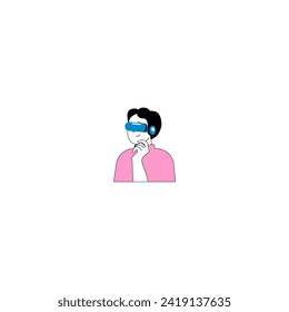 vector of people using VR technology