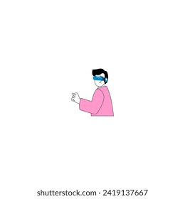 vector of people using VR technology