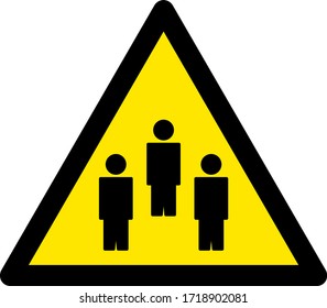 Vector people warning flat icon. Vector pictograph style is a flat symbol people warning icon on a white background.