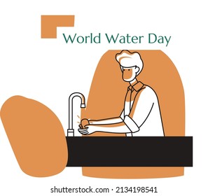 vector of people washing their hands to celebrate international water day, can also be used for backgrounds and wallpapers