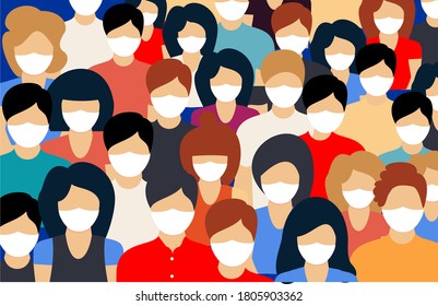 vector of people wearing masks during the covid-19 outbreak