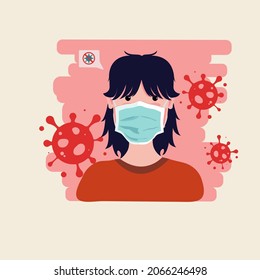 vector of people wearing masks to prevent covid 19