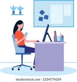 Vector People Working in Office