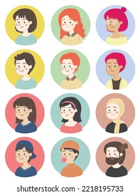avatar de pueblos vectores en colores planos y diversos