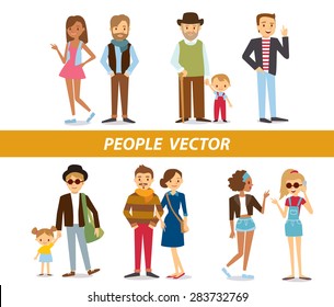 vector people's characters  at the simple style