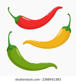 vector pepper, illustration pepper red and yellow green pepper,chili pepper,pepper type