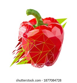 Vector pepper in low poly style