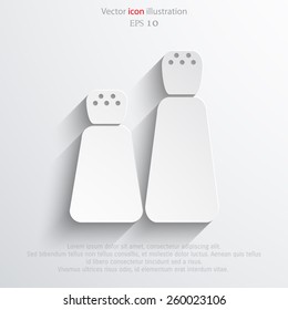 Vector pepper shaker web flat icon. 