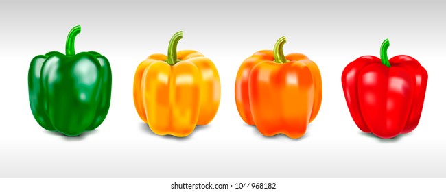 Vector peppers. Illustration from a mesh gradient.