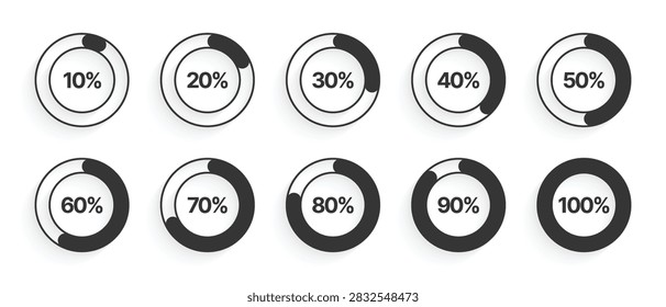 Vector Percent Loading Proses Icon Set