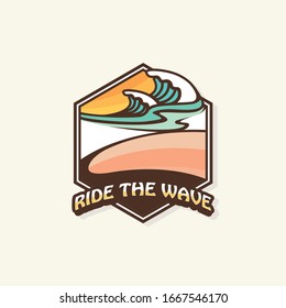 vector perfect wave in summer time