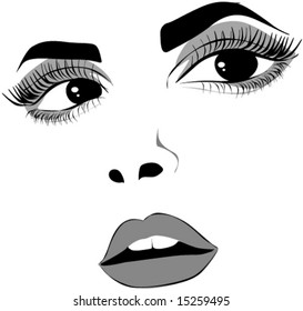Vector perfect woman face