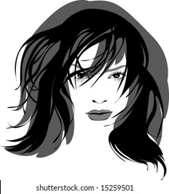 Vector perfect woman face