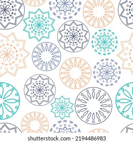 Vector. Perforated bright patterns Papel Picado pattern on a colored background. Hispanic Heritage Month. Polygonal seamless pattern for web banner, poster, cover, splash, social network.