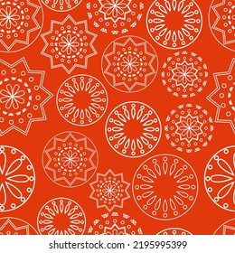 Vector. Perforated bright patterns Papel Picado pattern on a colored background. Hispanic Heritage Month. Polygonal seamless pattern for web banner, poster, cover, splash, social network.