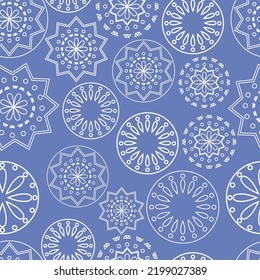 Vector. Perforated bright patterns Papel Picado pattern on a colored background. Hispanic Heritage Month. Polygonal seamless pattern for web banner, poster, cover, splash, social network.