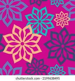 Vector. Perforated bright patterns Papel Picado pattern on a colored background. Hispanic Heritage Month. Polygonal seamless pattern for web banner, poster, cover, splash, social network.