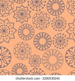 Vector. Perforated bright patterns Papel Picado pattern on a colored background. Hispanic Heritage Month. Polygonal seamless pattern for web banner, poster, cover, splash, social network.