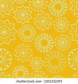 Vector. Perforated bright patterns Papel Picado pattern on a colored background. Hispanic Heritage Month. Polygonal seamless pattern for web banner, poster, cover, splash, social network.