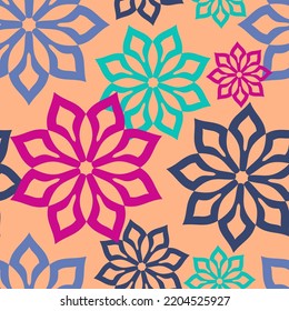 Vector. Perforated bright patterns Papel Picado pattern on a colored background. Hispanic Heritage Month. Polygonal seamless pattern for web banner, poster, cover, splash, social network.