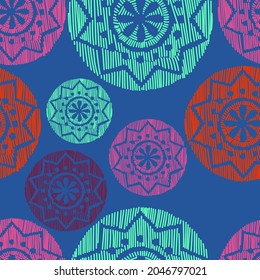 Vector. Perforated color patterns, hand-drawn Papel Picado pattern. Hispanic Heritage Month. Polygonal pattern for web banner, poster, cover, splash, social network. Line sketch. Color.