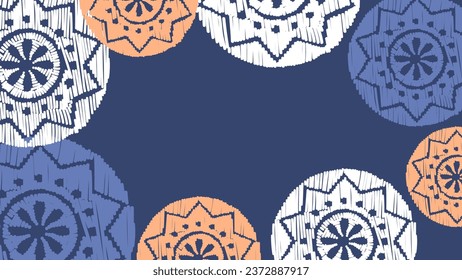 Vector. Perforated color patterns, hand-drawn Papel Picado pattern. Hispanic Heritage Month. Floral pattern for web banner, poster, cover, splash, social network with copy space for your text.  