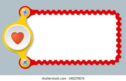 vector perforated frame with heart