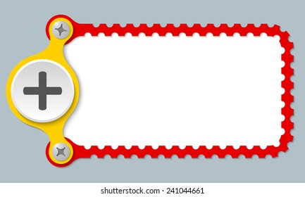 vector perforated frame with plus symbol