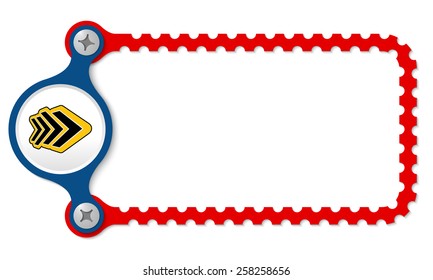 vector perforated frame and striped arrow