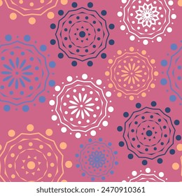 Vector. Perforated geometric patterns Papel Picado pattern. Hispanic Heritage Month. Polygonal seamless pattern for poster, cover, social network; for textiles, wallpaper, packaging, wrapping paper.