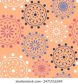 Vector. Perforated geometric patterns Papel Picado pattern. Hispanic Heritage Month. Polygonal seamless pattern for poster, cover, social network; for textiles, wallpaper, packaging, wrapping paper.